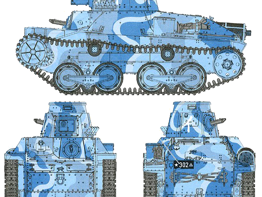 Танк IJA Type 95 [Ha-Go] - чертежи, габариты, рисунки